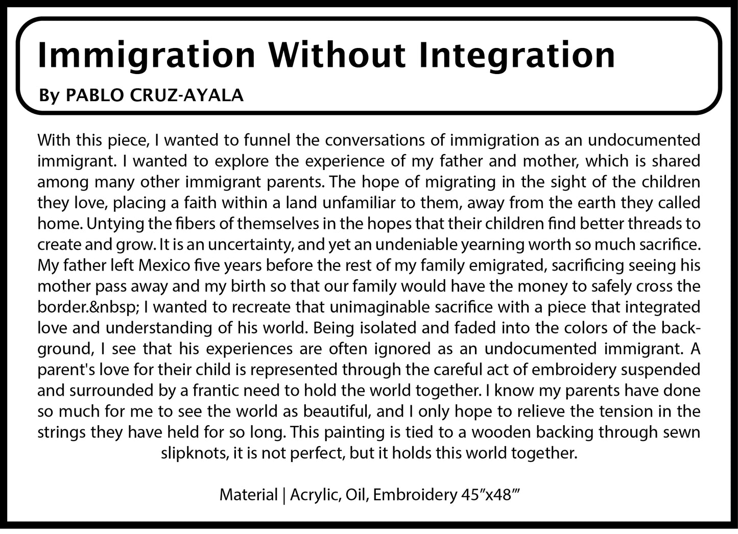Postcard 4x6 | Immigration Without Integration
