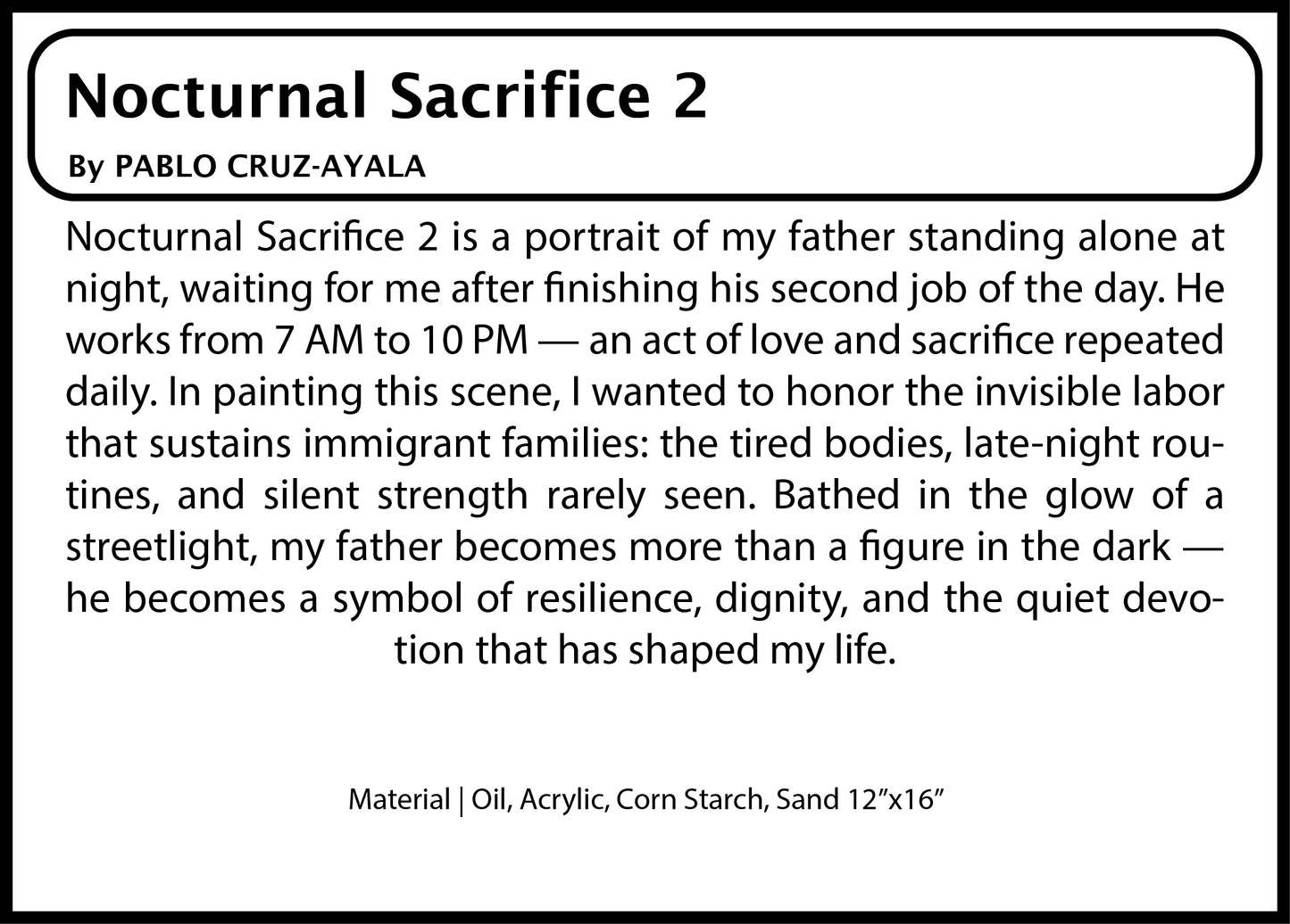 Nocturnal Sacrifice 2 - 9"x12" Canvas Art Print