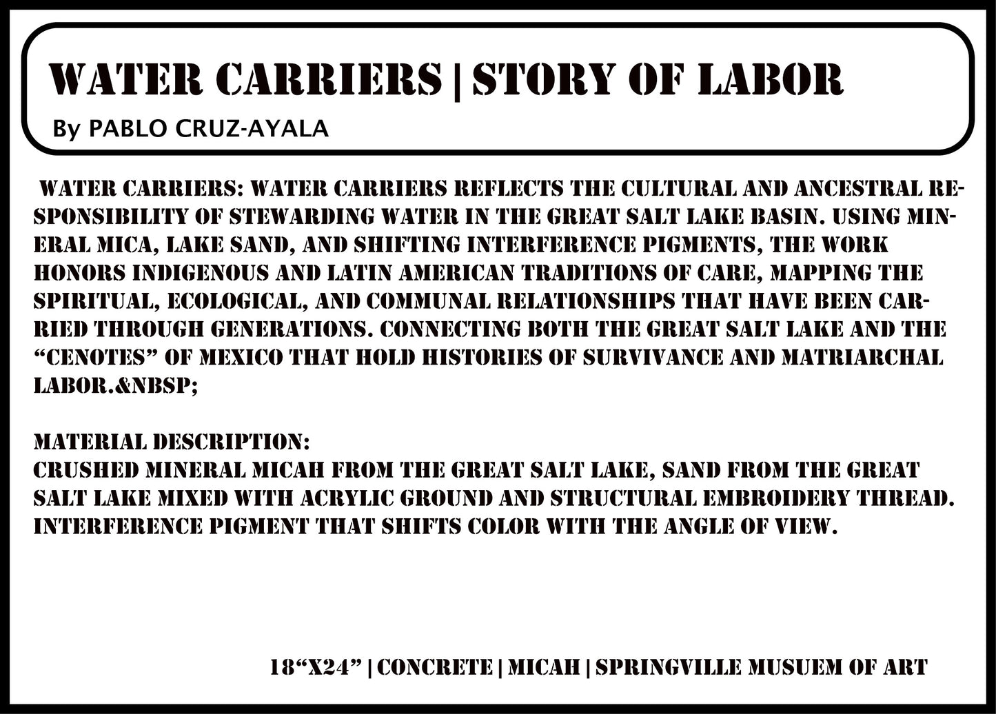 Story of Labor Exhibition: Water Carriers | Canvas Print 9x12