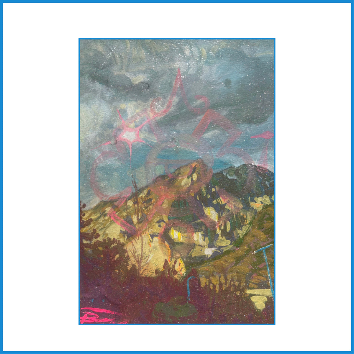 Original | Mountain Sun | Micah Pigments, Guache, 300 GSM Paper| 10"x7"