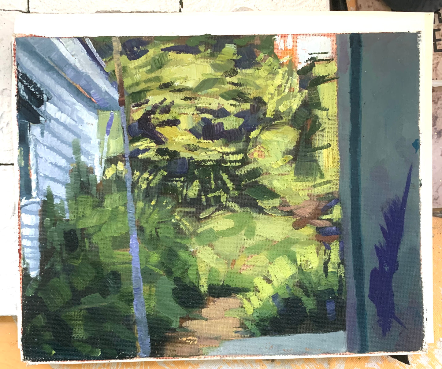 Oil Original | Memory Landscape Aunt Deli's Backyard | 8x10