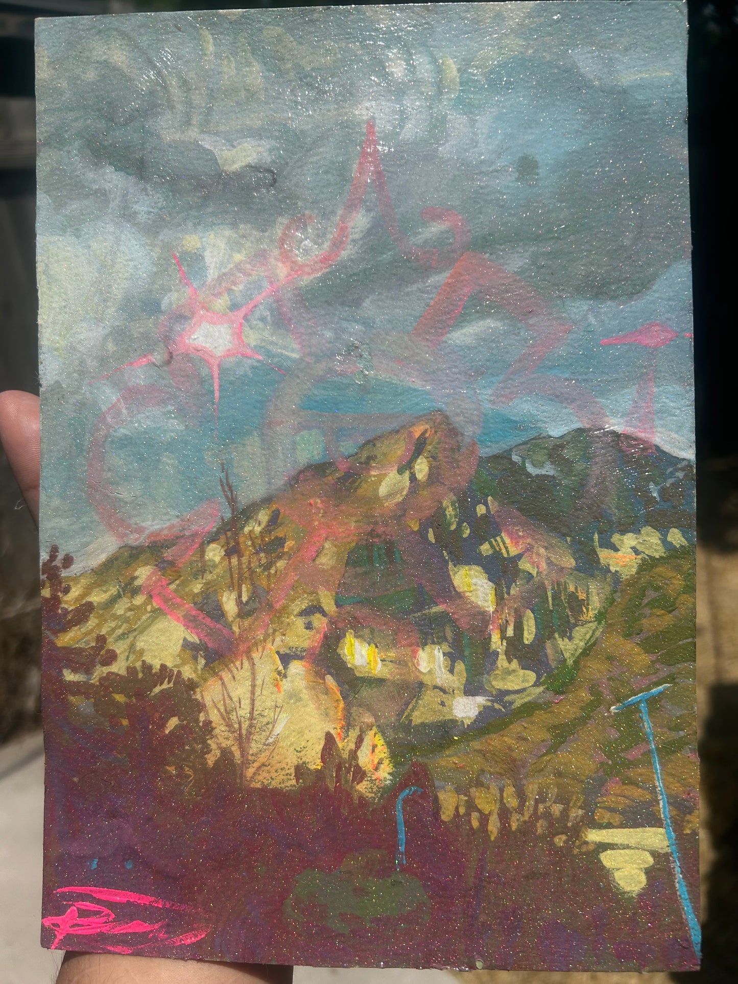 Mountain Sun | Micah Pigments, Guache, 300 GSM Paper| 10"x7"
