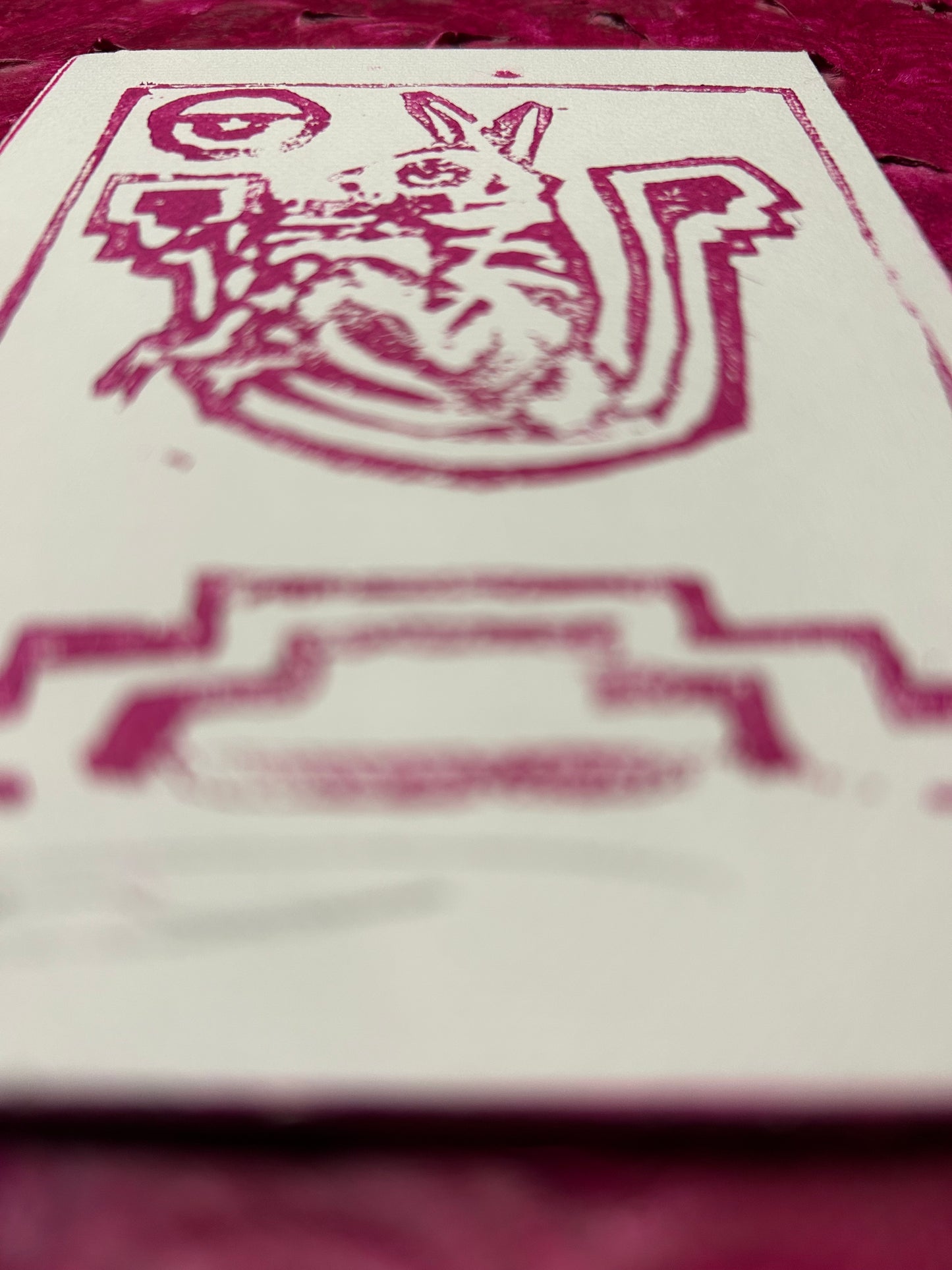 Métzli in Pink Relief Print Original