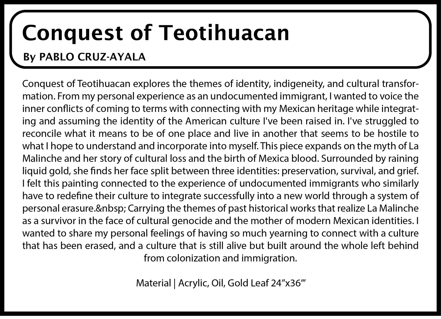 Conquest of Teotihuacan - 9"x12" Canvas Art Print