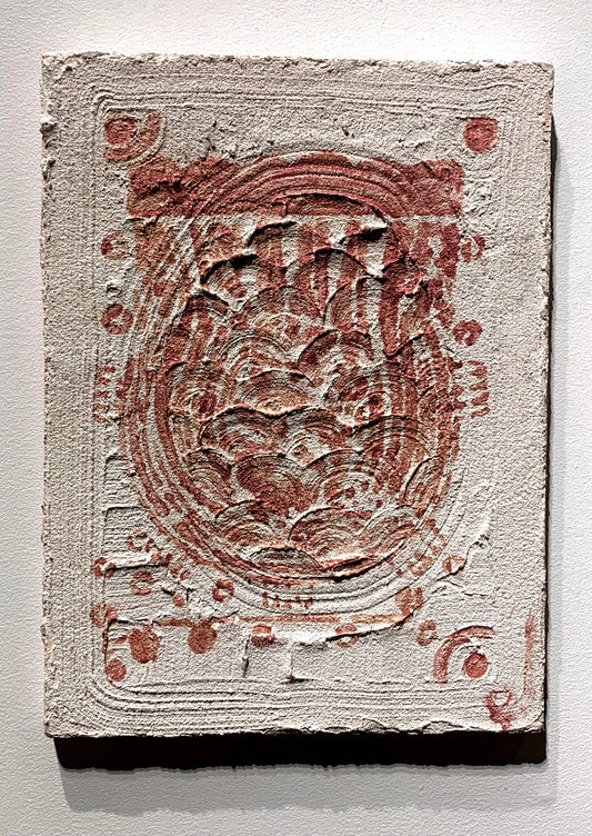 Sidewalk Metzli | Concrete, Great Salt Lake Sand, Oil | 9"x12" | Wire Hung