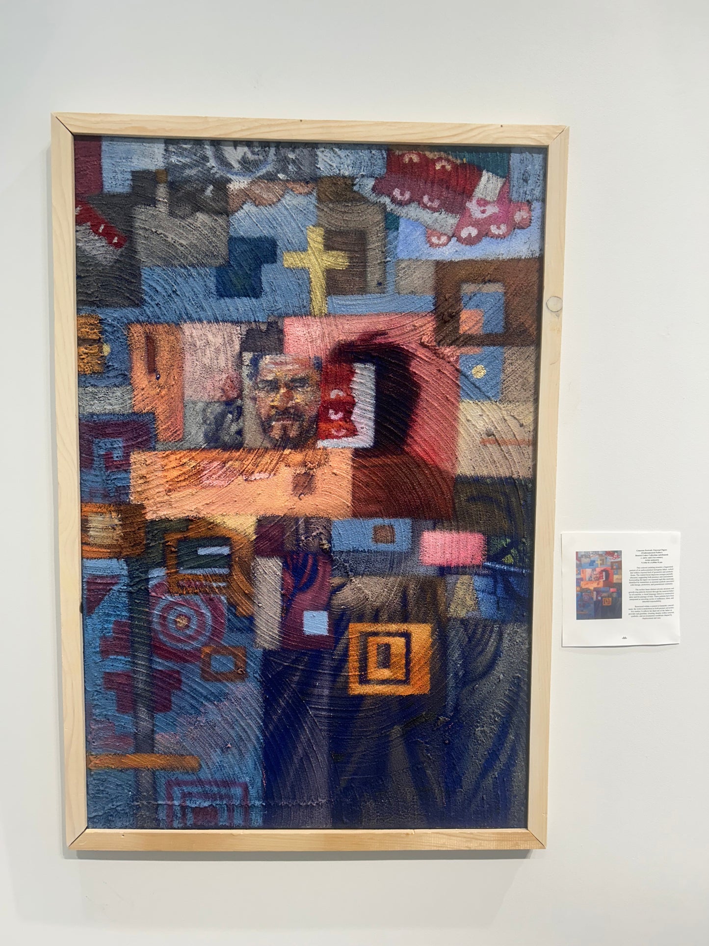 Portrait of a Father | Oil, Great Salt Lake Sand, Concrete | 48"x40" | Wire Hung Wood Frame