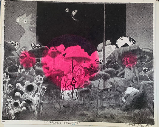 1/3 Woodblock Laser Burned Print | Structure of Something Precious | 8x10