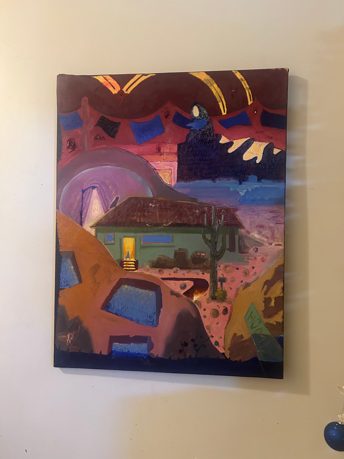 Out for Delivery | Oil, Quartz, Canvas | 48"x40" | Wire Hung Wood Frame