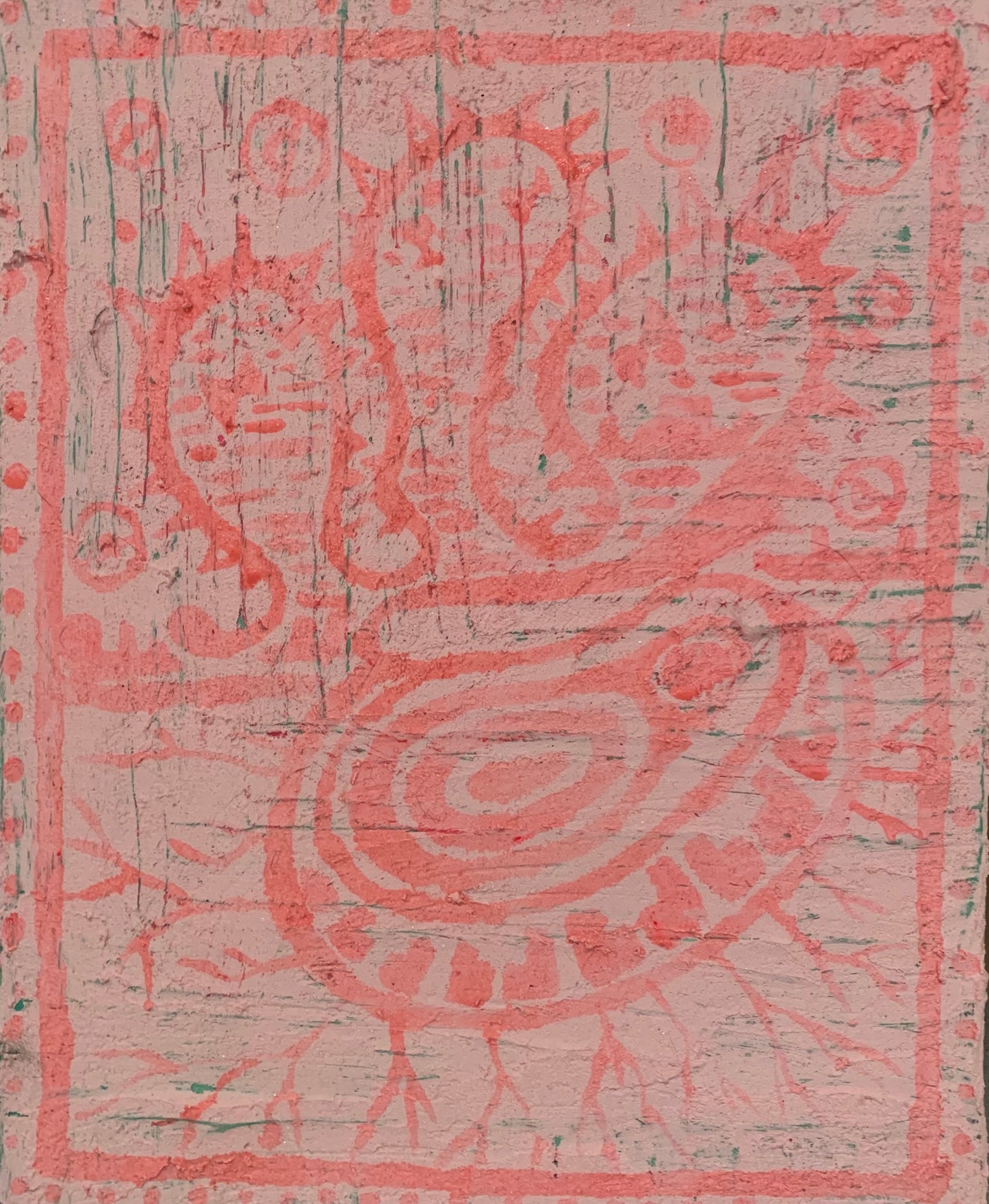 Born from Sand | Photochromic Pigment on Concrete Form 9"x12" | Wire Hung