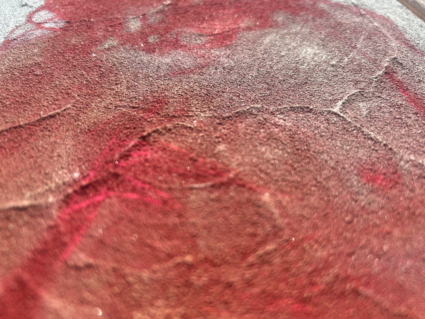 Portrait de Harina | Concrete, Great Salt Lake Sand, Oil | 9"x12" | Wire Hung