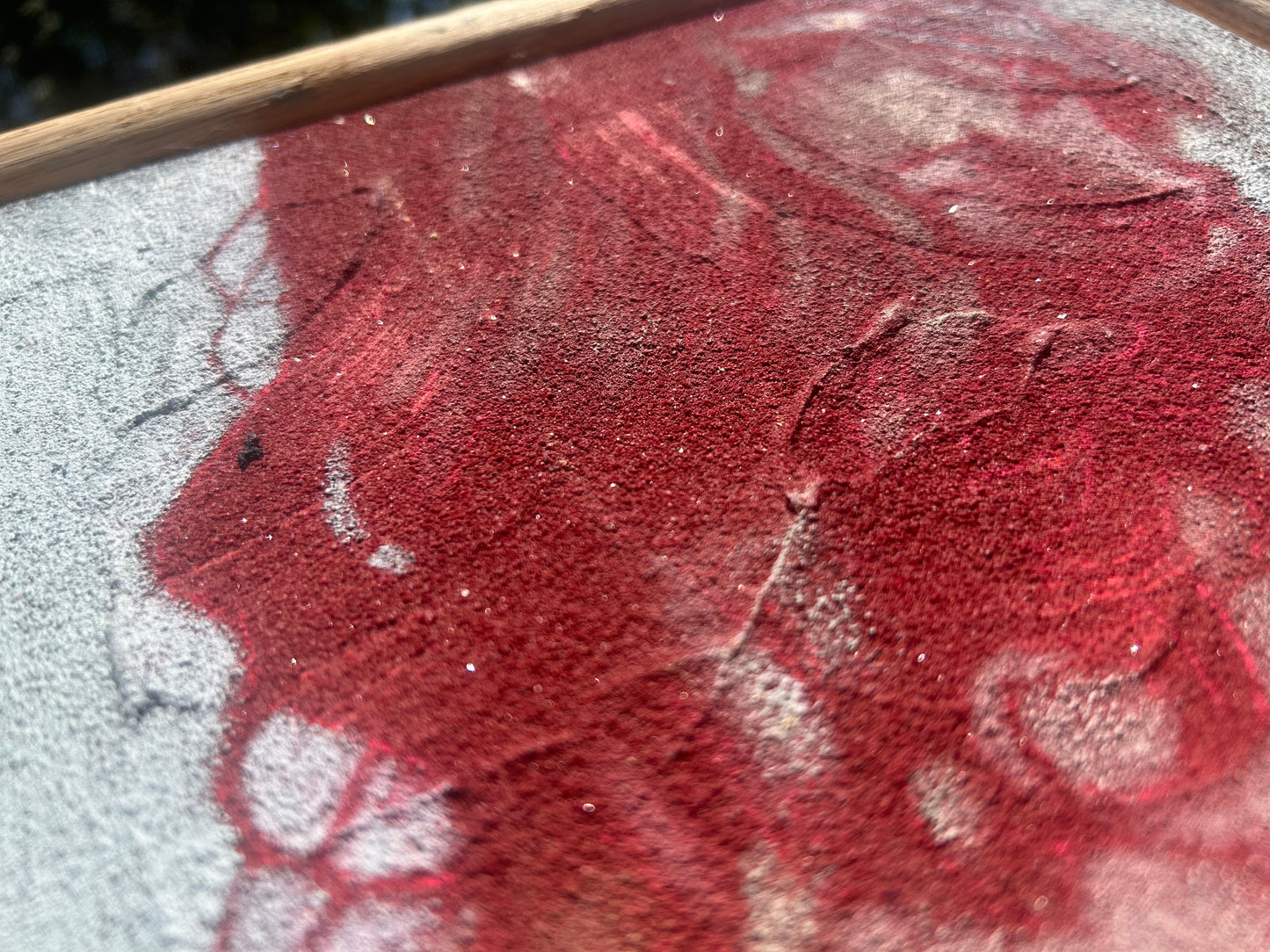 Portrait de Harina | Concrete, Great Salt Lake Sand, Oil | 9"x12" | Wire Hung