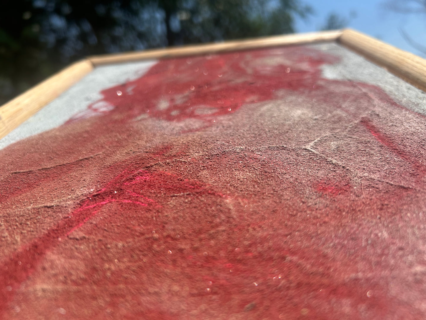 Portrait de Harina | Concrete, Great Salt Lake Sand, Oil | 9"x12" | Wire Hung