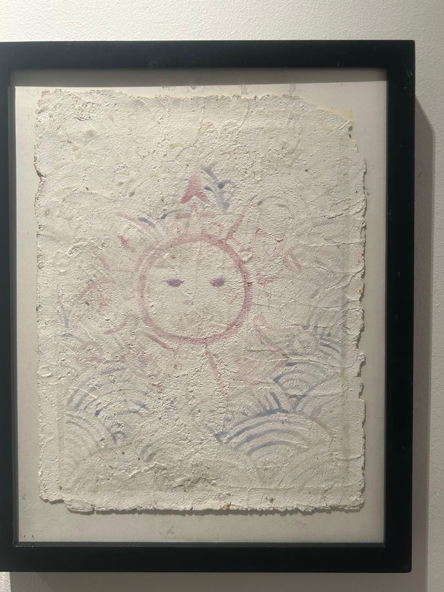 Teotle-y Me | Concrete, Great Salt Lake Sand, Oil | 12"x9" | Wire Hung Glass Frame